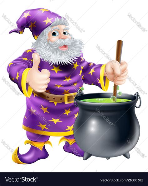 Wizard stirring magical cauldron animatronic
